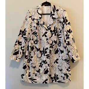 Maggie Barnes Blazer Jacket Black & White Floral Print Size 20W